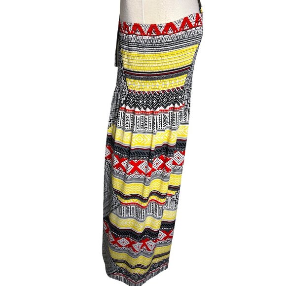 Magic beaded tube top maxi XL dress stretch geo print Y2K 70’s - Picture 7 of 10